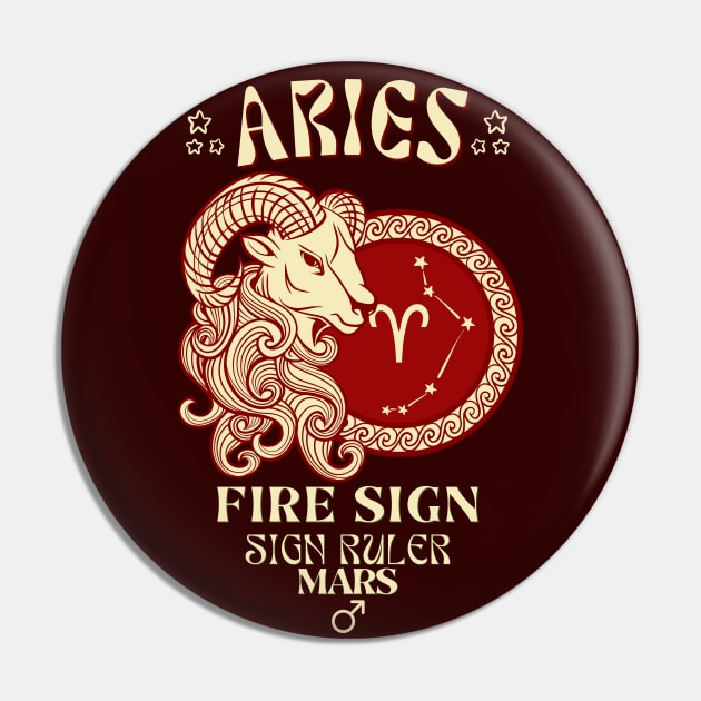 Aries Artwork Pin by Souls.Print