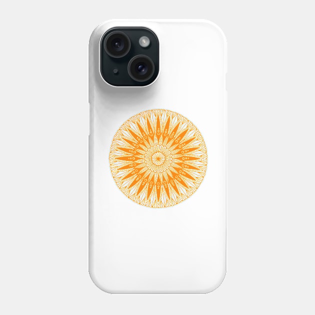 Mandala (orange on white) Phone Case by calenbundalas