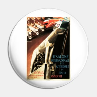 Roma Italy Salon International Automobile Advertisement Vintage Car Pin