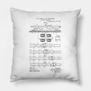 Railway Telegraph Vintage Patent Hand Drawing Pillow