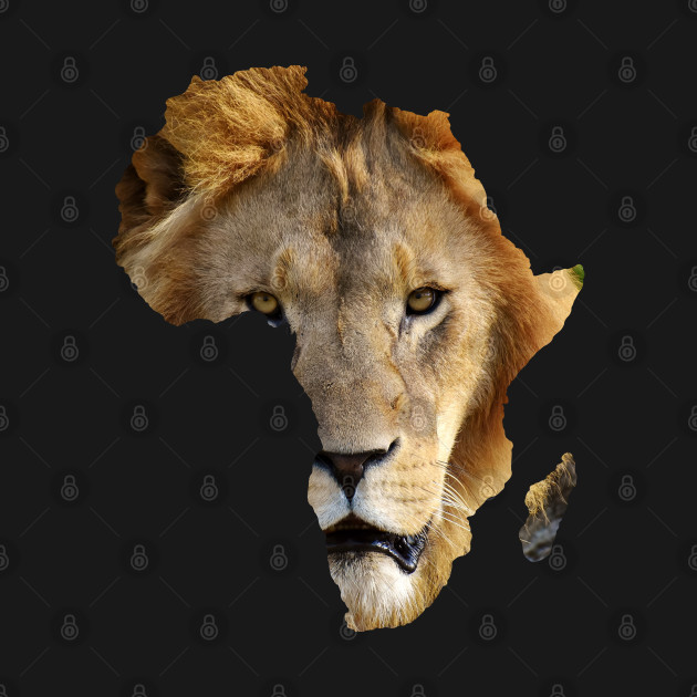 Discover Africa Lion Face Art Design - Africa - T-Shirt