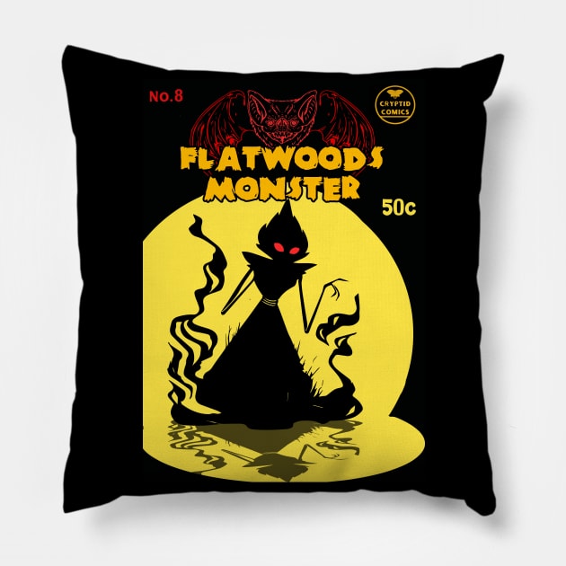 FLATWOODS MONSTER COMIC Pillow by theanomalius_merch