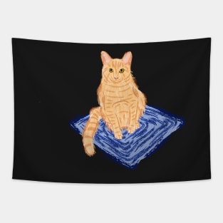 Nice Artwork Showing an Orange Tabby Cat Tapestry