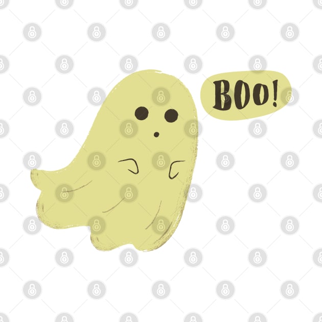 HALLOWEEN DAY CUTE GHOST BOO DESIGN ART by MadeBYAhsan