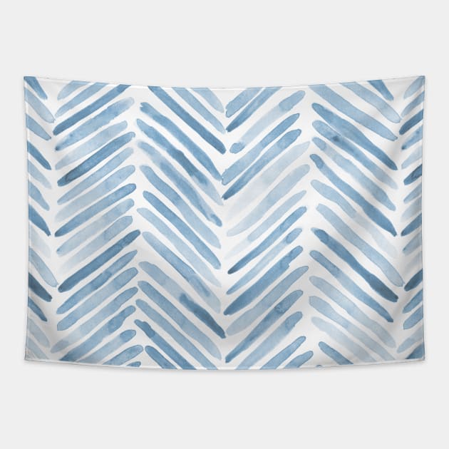 Baby blue watercolor herringbone Tapestry by katerinaizotova