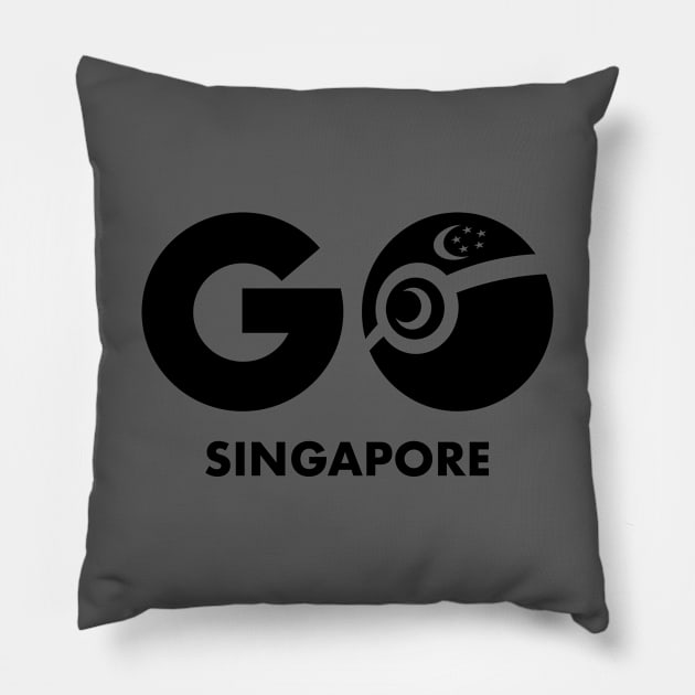 GO Singapore Black Pillow by OrtegaSG