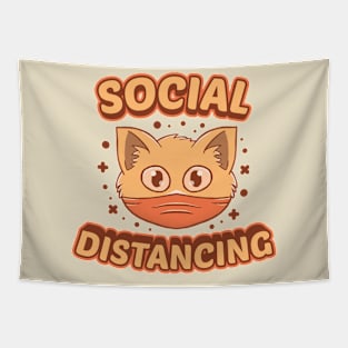 Social Distance Dance Party! - Cute Cat Tapestry