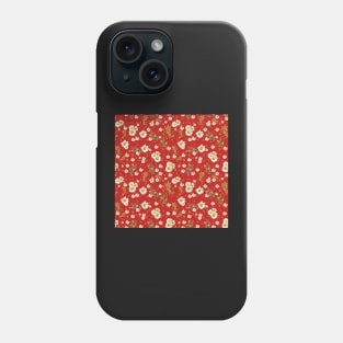 White Daisies Field Floral Scarlet Pattern Phone Case