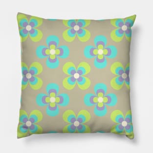 Floral Retro Neck Gator Aqua and Green Retro Floral Pillow