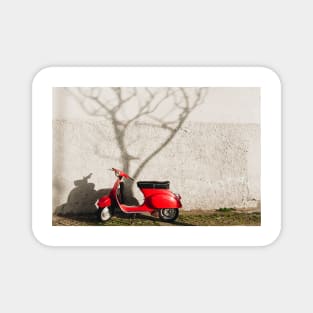 Classic Motorcycle - Red Scooter Magnet