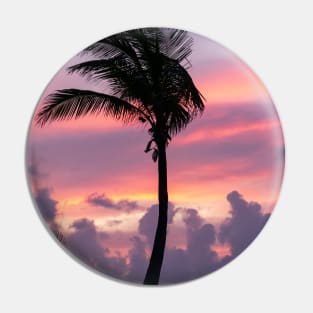 Palm Tree Sunset Cancun Mexico Pin