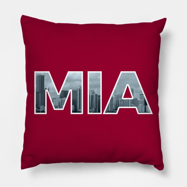 Miami Heat MIA Skyline Pillow by StupidHead