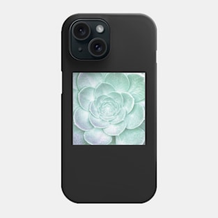 Plants print, pastel mint green Houseleek Phone Case