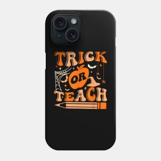 Groovy Halloween Trick Or Teach Ghost Teacher Student Phone Case