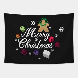 Merry Christmas Board Game Pieces - Christmas board game design- Gaming Art Tapestry