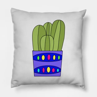 Cute Cactus Design #58: Simple Cacti In Fancy Pot Pillow