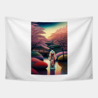 Traditional Japanese Garden Style Tapestry