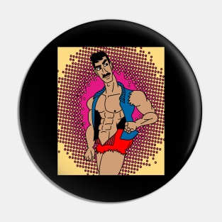 Retro Bodybuilding Lifting Weights Pin