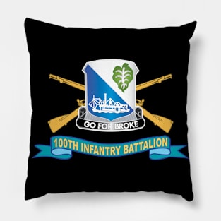 100th Infantry Battalion w Br - SSI - Ribbon X 300 Pillow