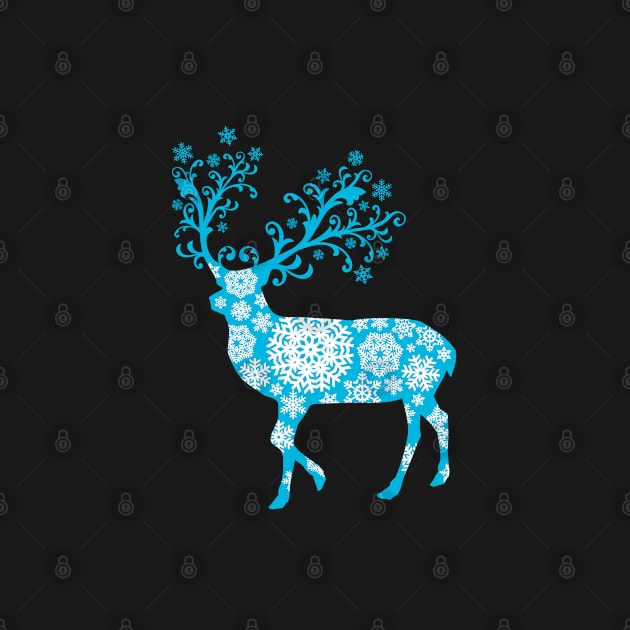 Turquoise blue Christmas deer by beakraus