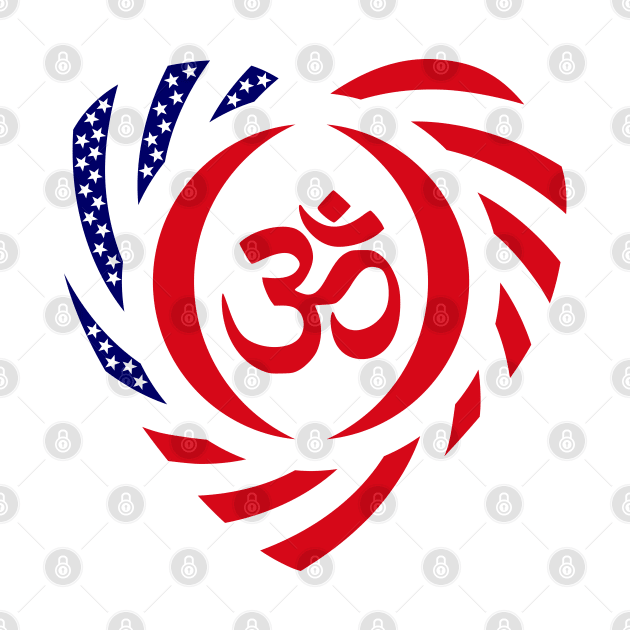 Hindu Murican Patriot Flag Series (Heart) by Village Values