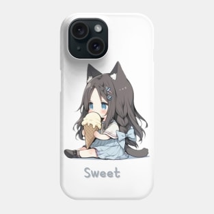 Chibi eat ice cream Phone Case