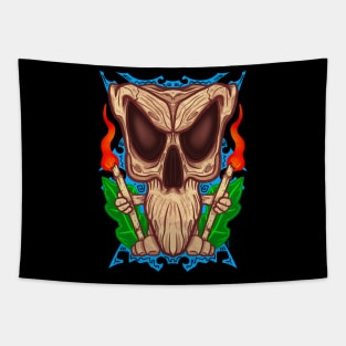 Tiki skull Tapestry