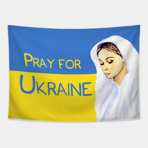 Pray for Ukraine Tapestry by Svetlana Pelin