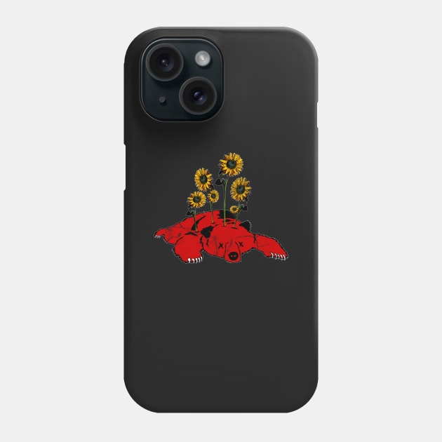 Slava Ukraini - Defeated Russian Bear and Sunflowers Phone Case by casiel1969