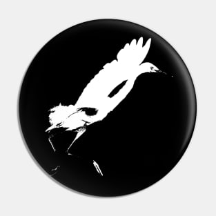 snowy egret retro Pin