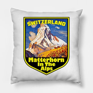 Matterhorn Switzerland Vintage Travel Pillow