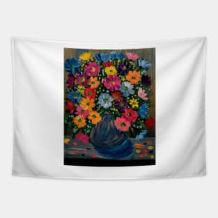 A beautiful bouquet flowers in a glass vase Tapestry