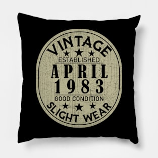 Vintage Established April 1983 - Good Condition Slight Wear Pillow