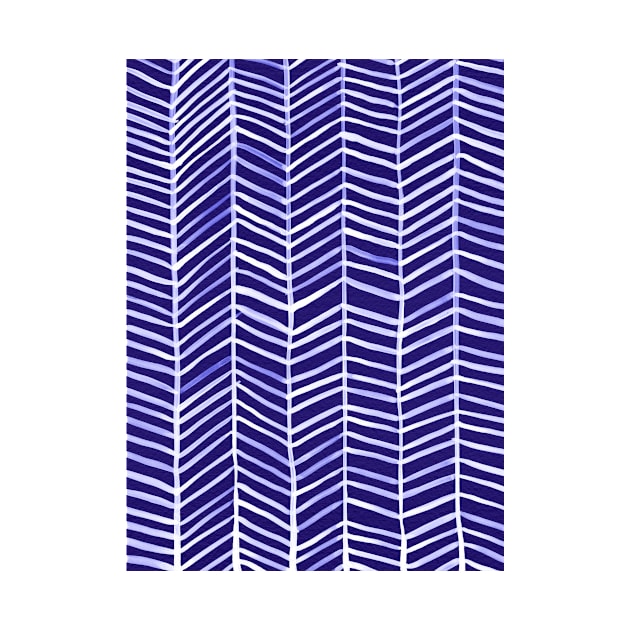 Herringbone Navy White by CatCoq