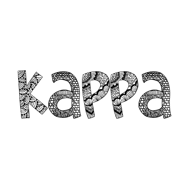 Kappa Letter Doodle Pattern by Rosemogo
