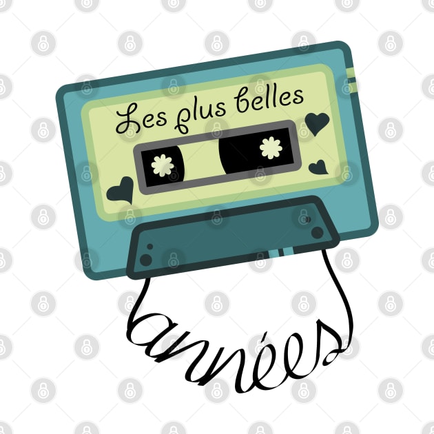 Retro cassette tape - The best years - Les plus belles années - blue by Babush-kat