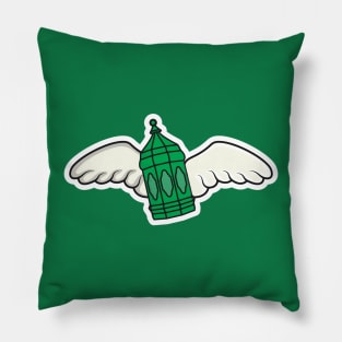 Ramadan Lantern Lamp with Bird Wings vector illustration. Lamp flying with wings vector design. Ramadan Kareem Holy Month of Islam Greeting illustration Pillow