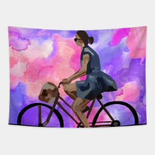 Bicycle Girl Tapestry