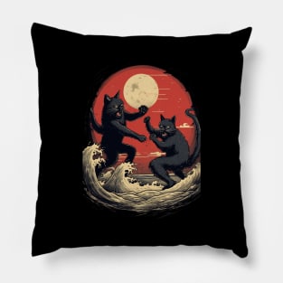 Black Cat Fight Club Pillow