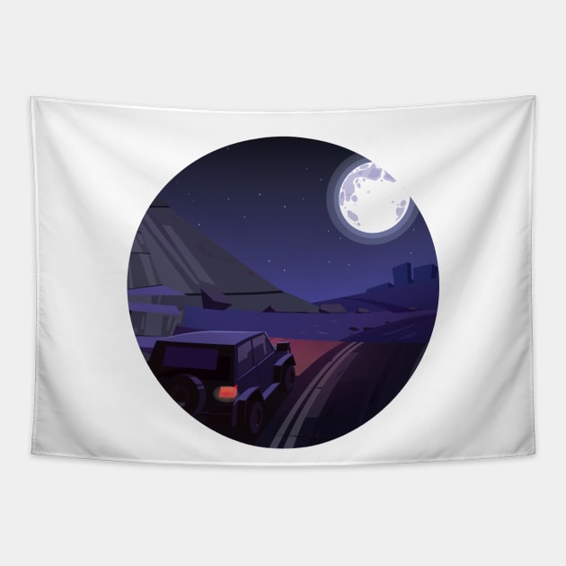 Nightrider Jeep Tapestry by wearapex