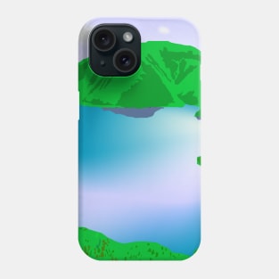 green mountain and blue lake Phone Case