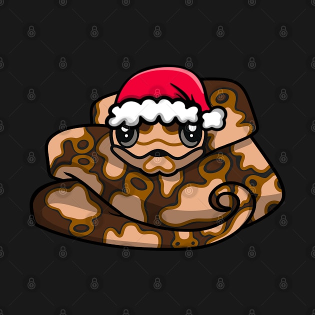 Cute Ball Python in Santa Hat by HeartsandFlags