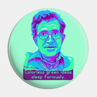 Noam Chomsky Portrait and Quote Pin