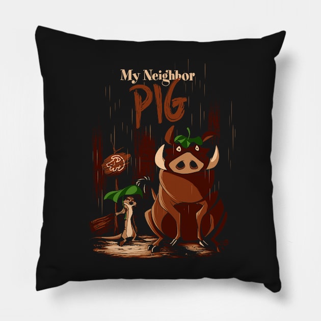 Meu Vizinho Porco Pillow by RedBug01