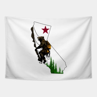 Rock Climbing California Bear Tapestry