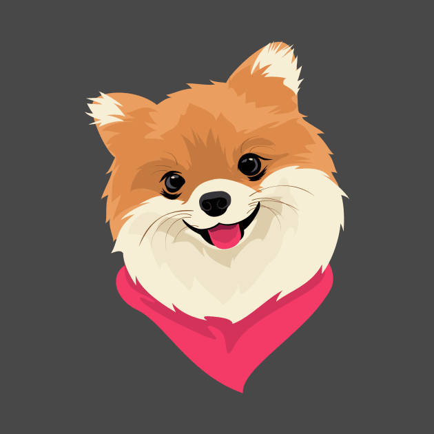 Cute Pomeranian Dog T-Shirt for Dog Lovers by riin92