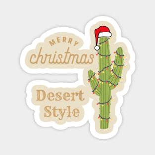 Merry Christmas Cactus Magnet