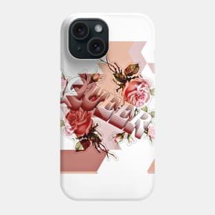 Queer Vintage Floral Glitch Design Phone Case