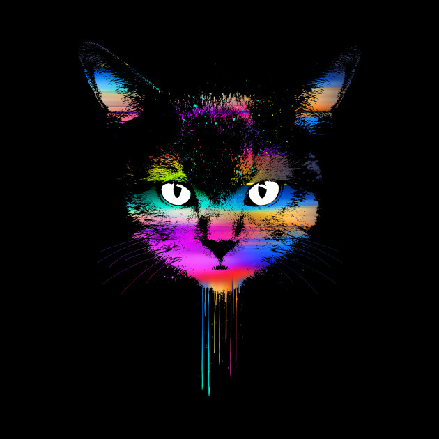 Neon Cat Cat Pillow TeePublic Neon Cat Cat Pillow TeePublic