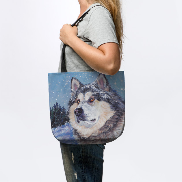 Alaskan Malamute Fine Art Painting Alaskan Malamute Tote